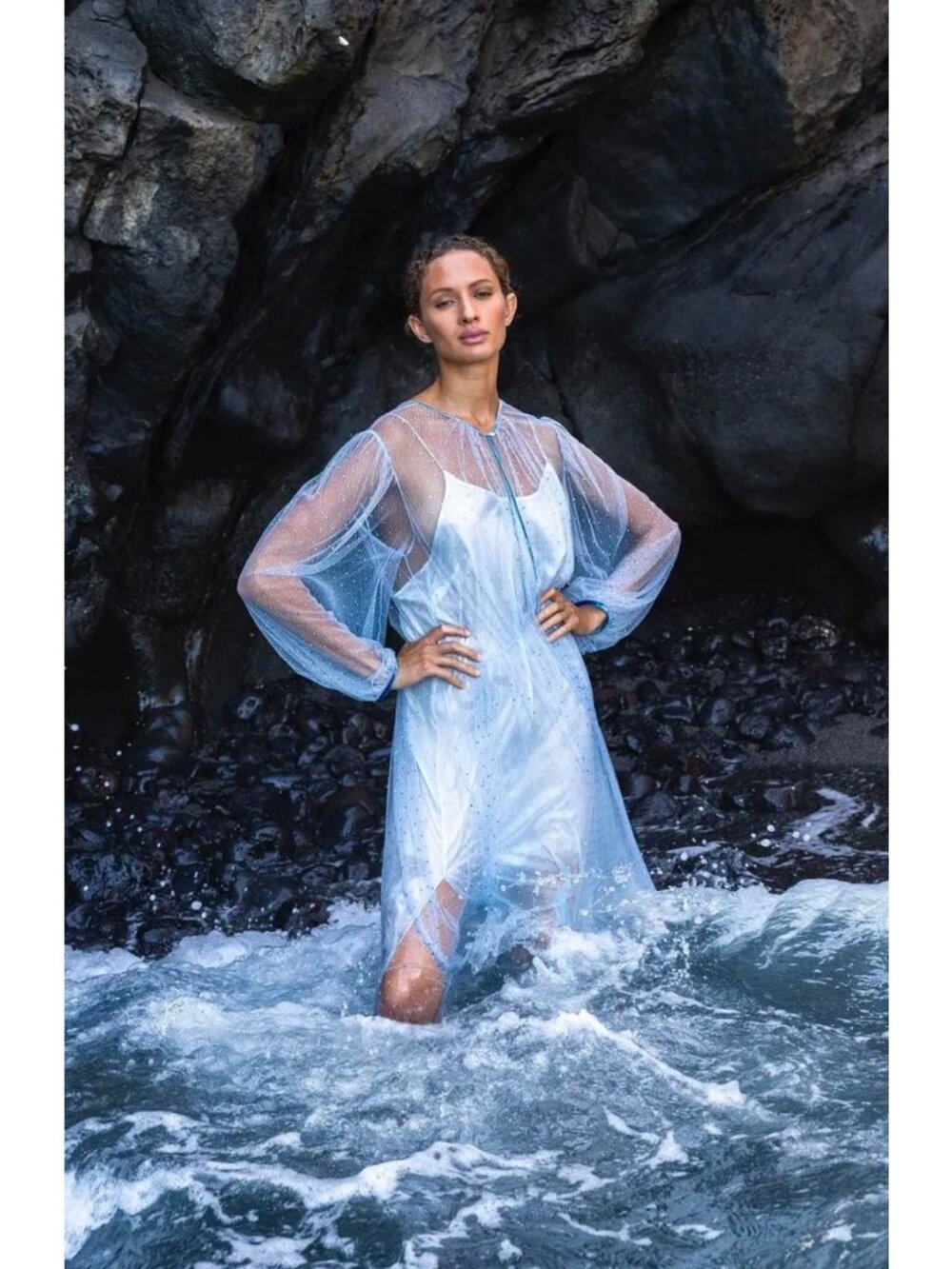 Forte Forte Rhinestones Long Sleeve Flared Dress Diamantes Womens Size 1 US 4